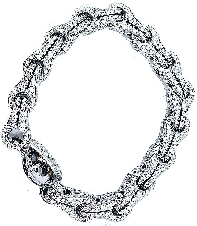 Taille ronde Dimodolo Bracelet total « Falko » en or 18 carats et diamants pour hommes ou femmes en vente