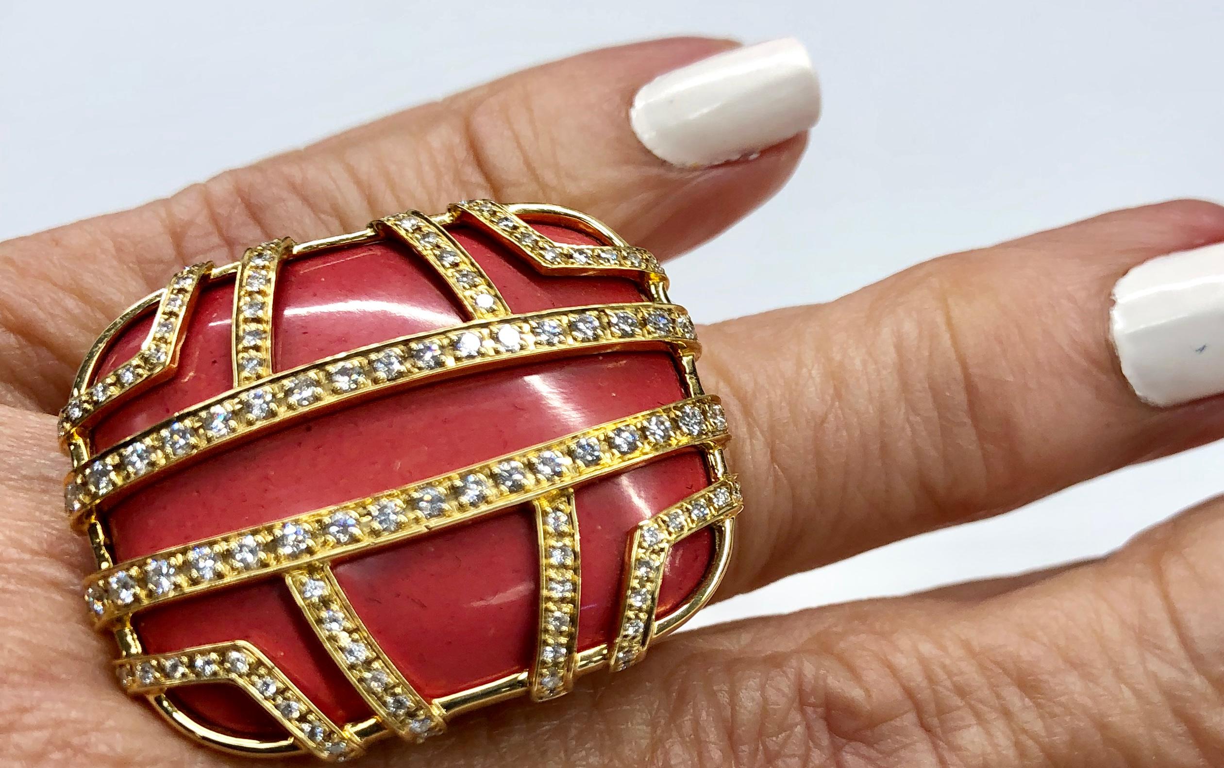 Women's DiModolo Favola Coral and Diamond Ring