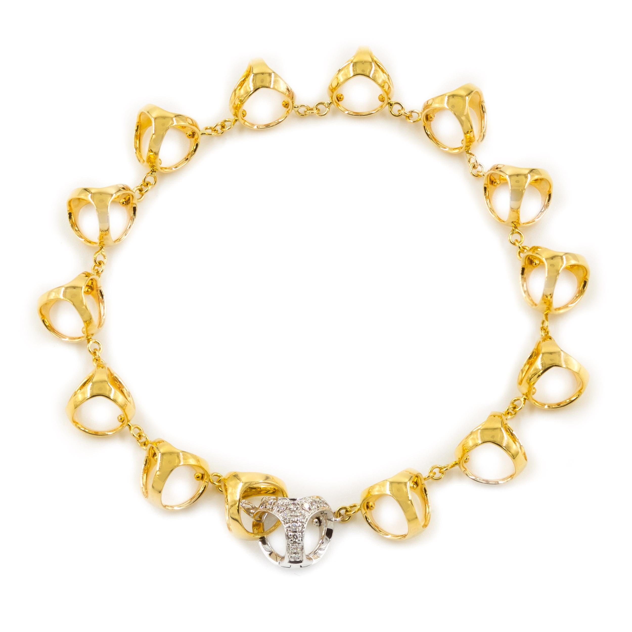 DiModolo Italian 18k Gold and Diamond Necklace and Bracelet 16