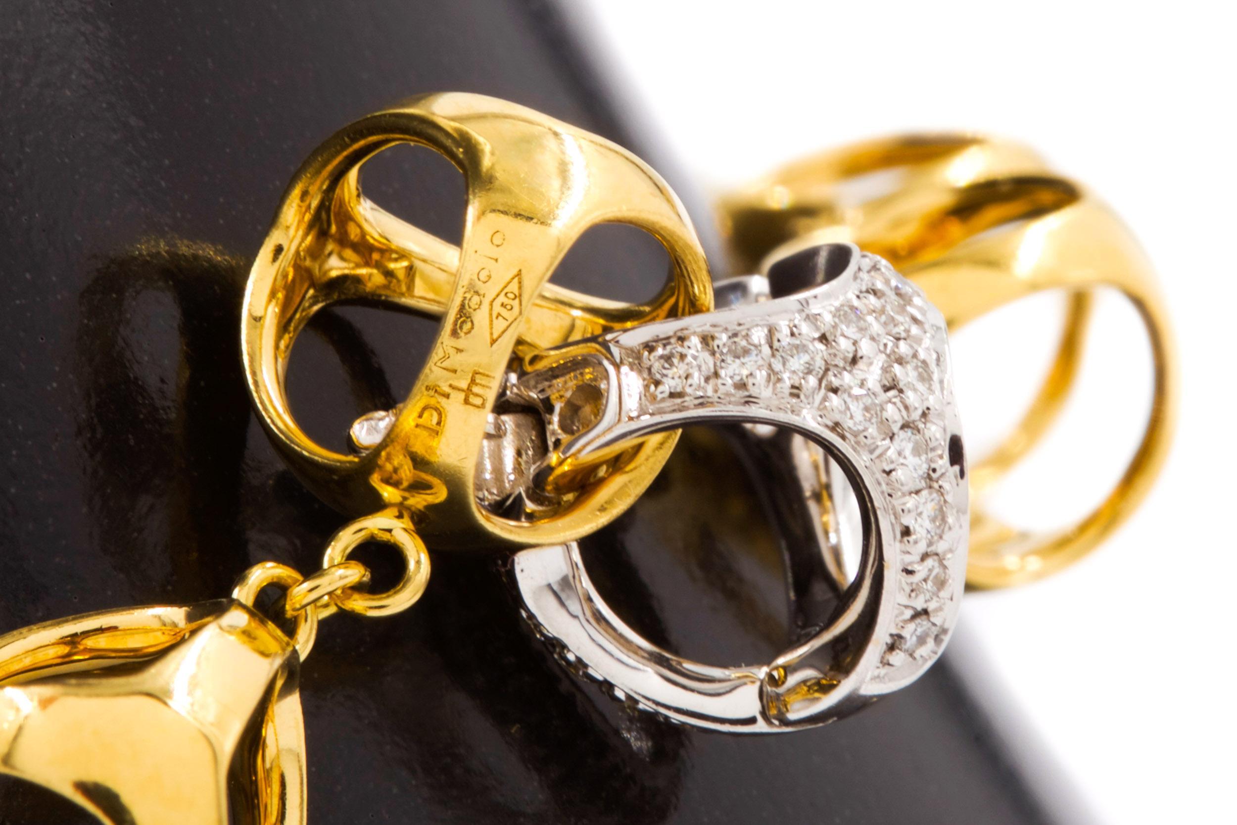 DiModolo Italian 18k Gold and Diamond Necklace and Bracelet 1