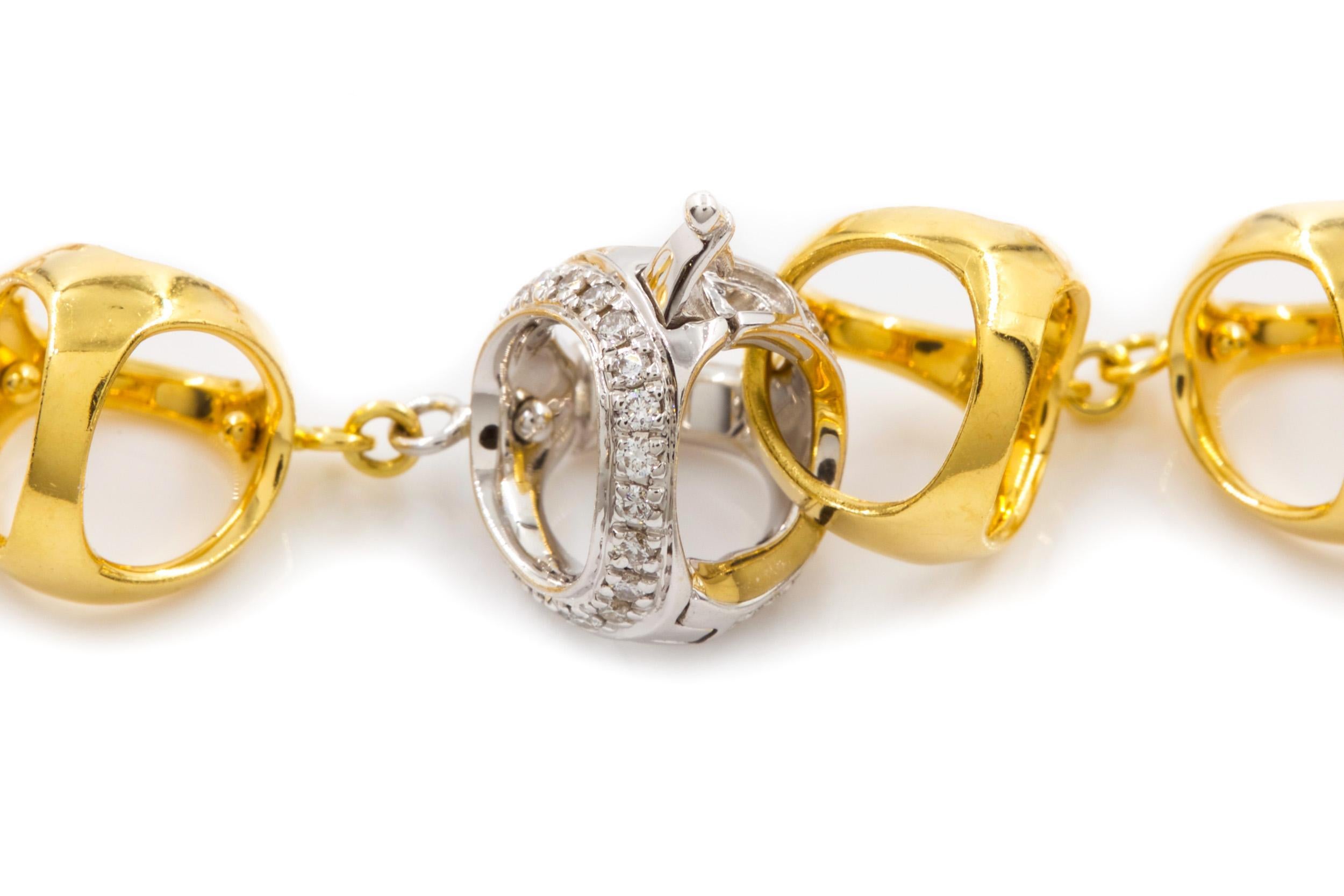 DiModolo Italian 18k Gold and Diamond Necklace and Bracelet 3