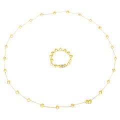 DiModolo Italian 18k Gold and Diamond Necklace and Bracelet