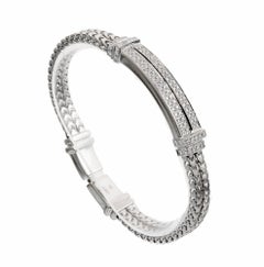 DiModolo Bracelet à deux rangées de diamants Quadria en or blanc de 1,03 carat