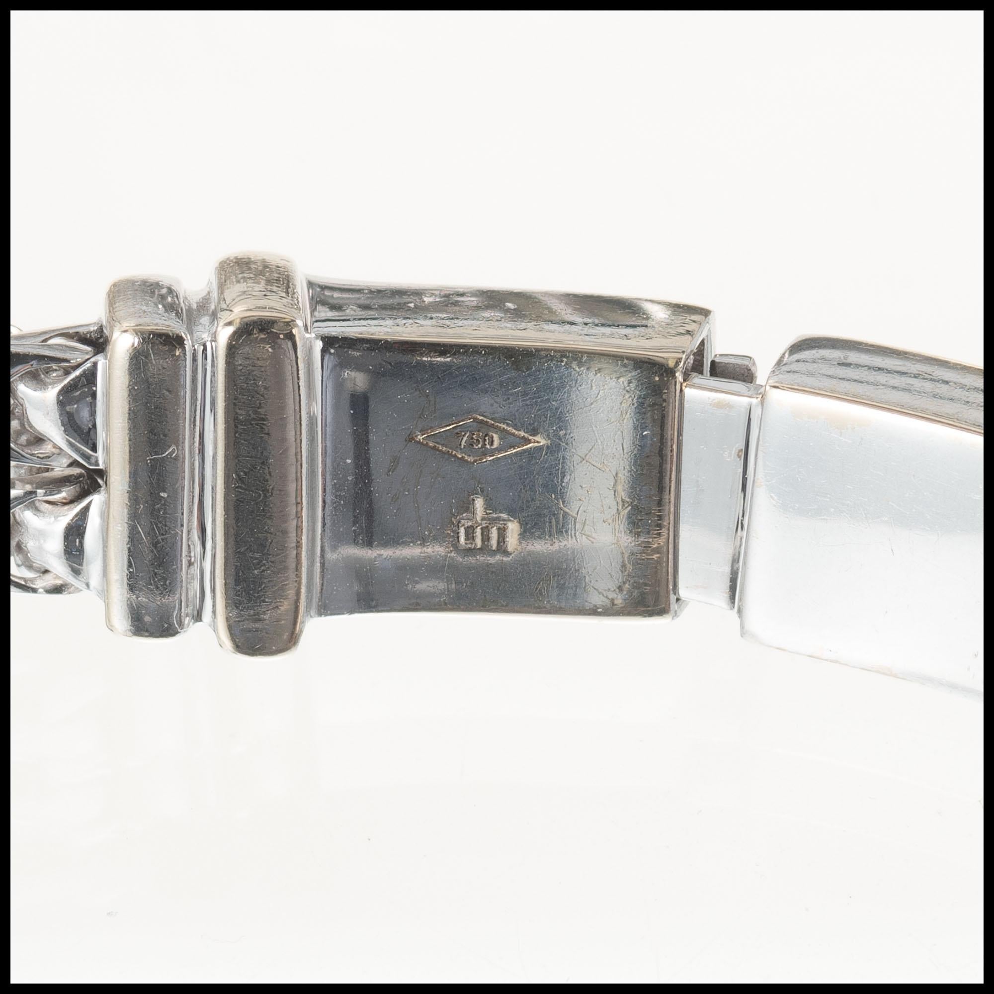 DiModolo Quadria 1.03 Carat Diamond White Gold Two-Row Bracelet In Excellent Condition For Sale In Stamford, CT