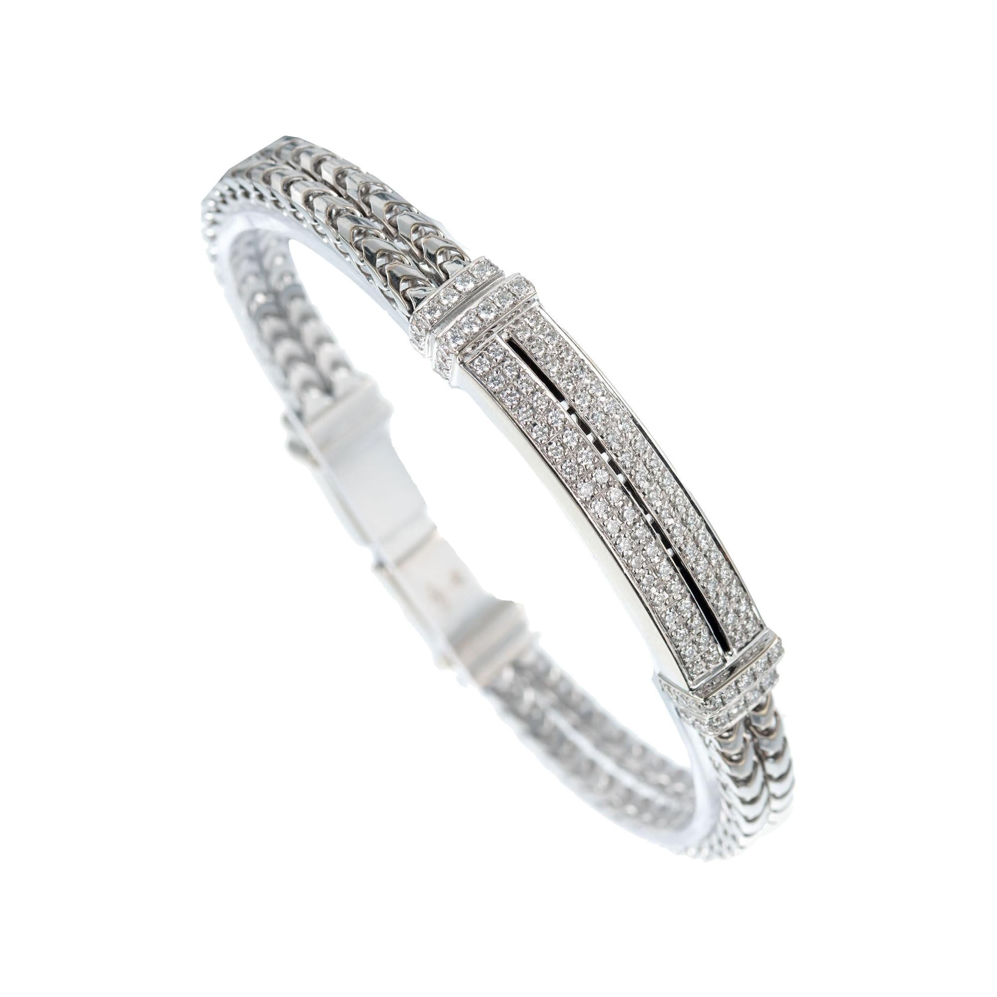 DiModolo Bracelet à deux rangées de diamants Quadria en or blanc de 1,03 carat