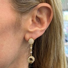 Dimodolo Tempia Diamond 18 Karat Yellow Gold Dangle Earrings Modern