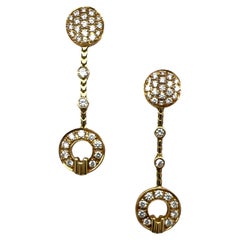 Dimodolo Tempia Diamond 18 Karat Yellow Gold Dangle Earrings Modern