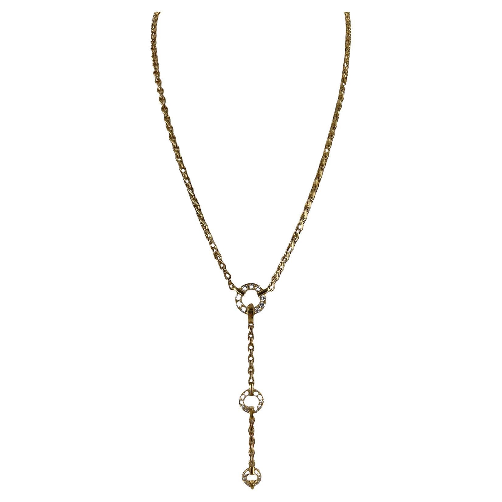 DiModolo, collier en goutte détachable Tempia en or jaune 18 carats avec diamants et en forme de Y