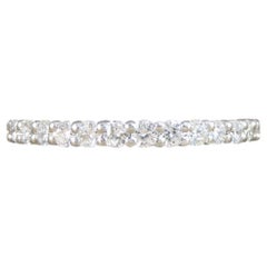 Used Dimond Set Half Eternity Stackable Ring in Platinum