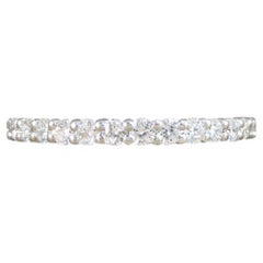 Dimond Set Half Eternity Stackable Ring in Platinum