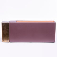 Dimorestudio for Bitossi Ceramic Matte Lilac and Brass Rectangular Vase