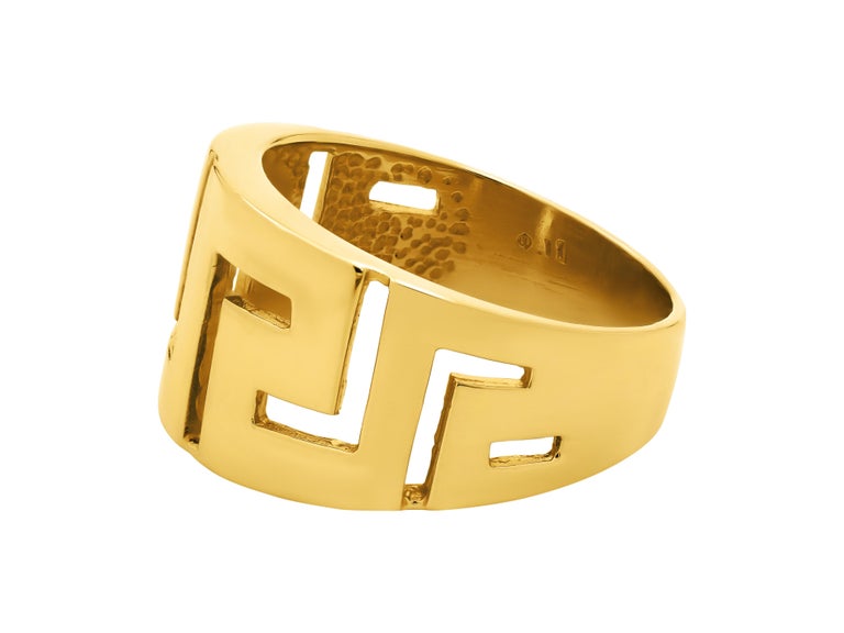 Italian 14kt Yellow Gold Greek Key Ring