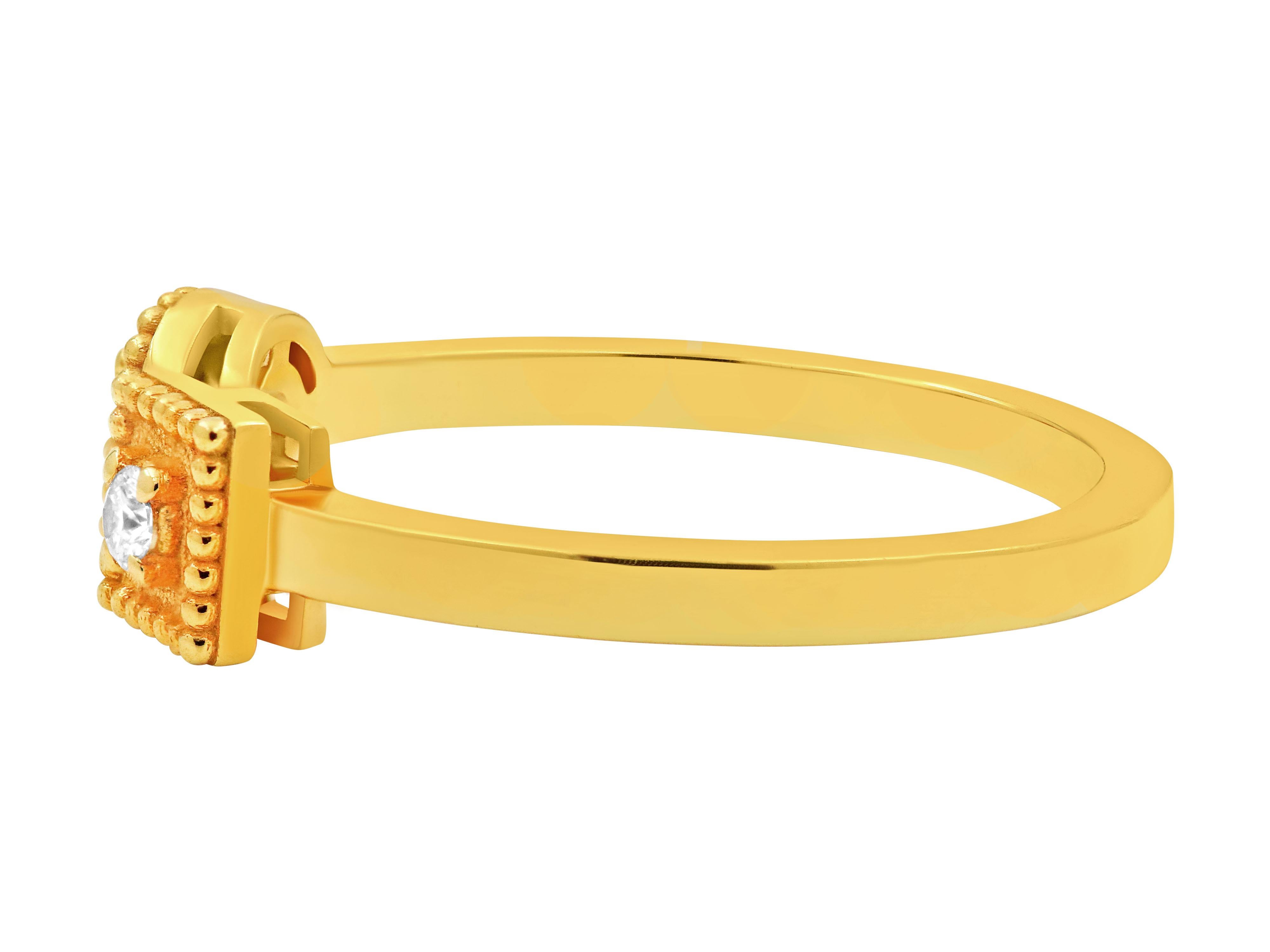 Brilliant Cut Dimos 18k Gold Balance Ring with Diamonds For Sale