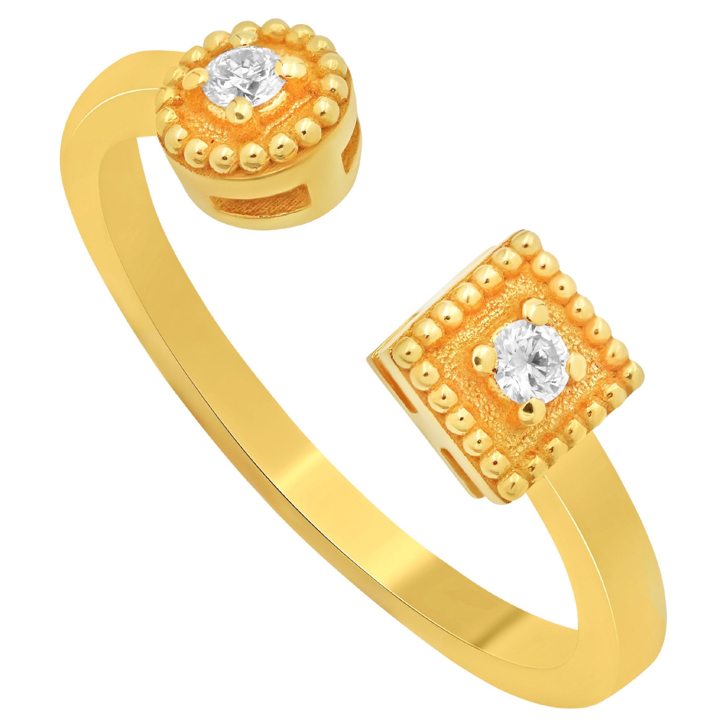 Dimos 18k Gold Balance Ring with Diamonds For Sale