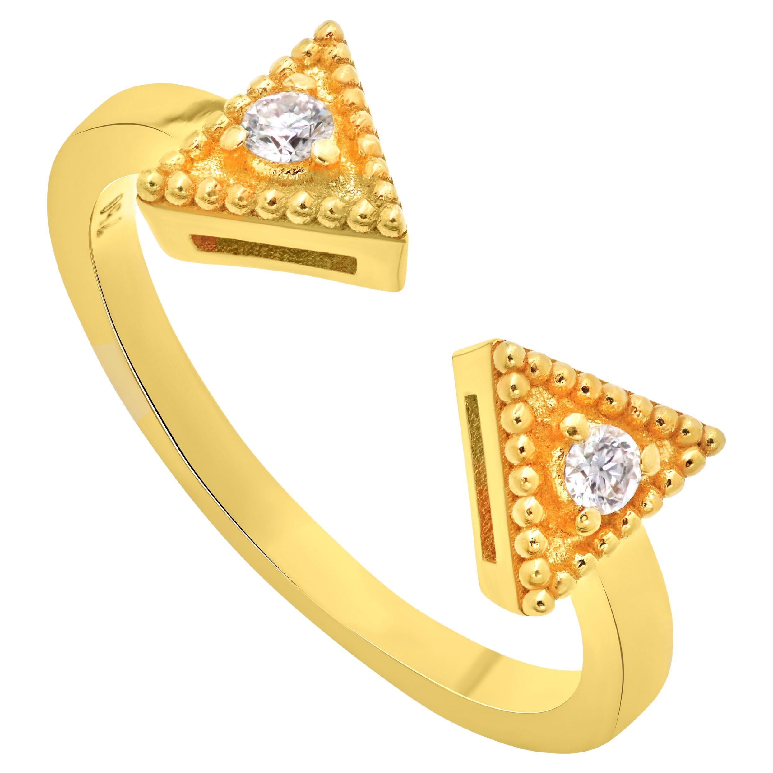 Dimos 18k Gold Balance Ring with Diamonds For Sale