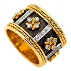 Byzantinischer Dimos-Ring aus 18 Karat Gold mit Brillanten