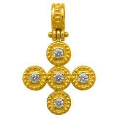 Dimos 18k Gold Cross Pendant with Diamonds