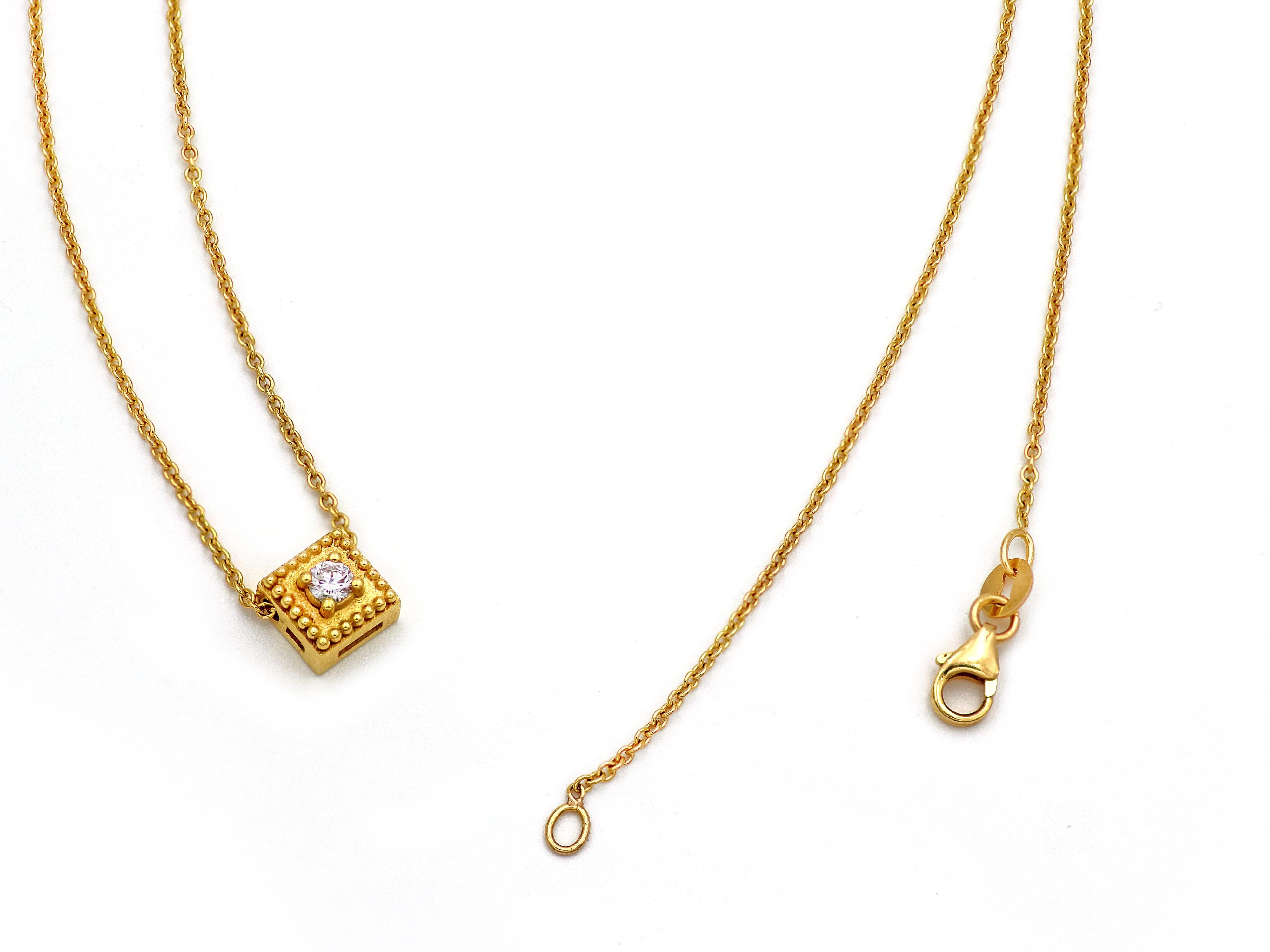 Neoclassical Dimos 18k Gold Diamond Neoclassic Necklace For Sale