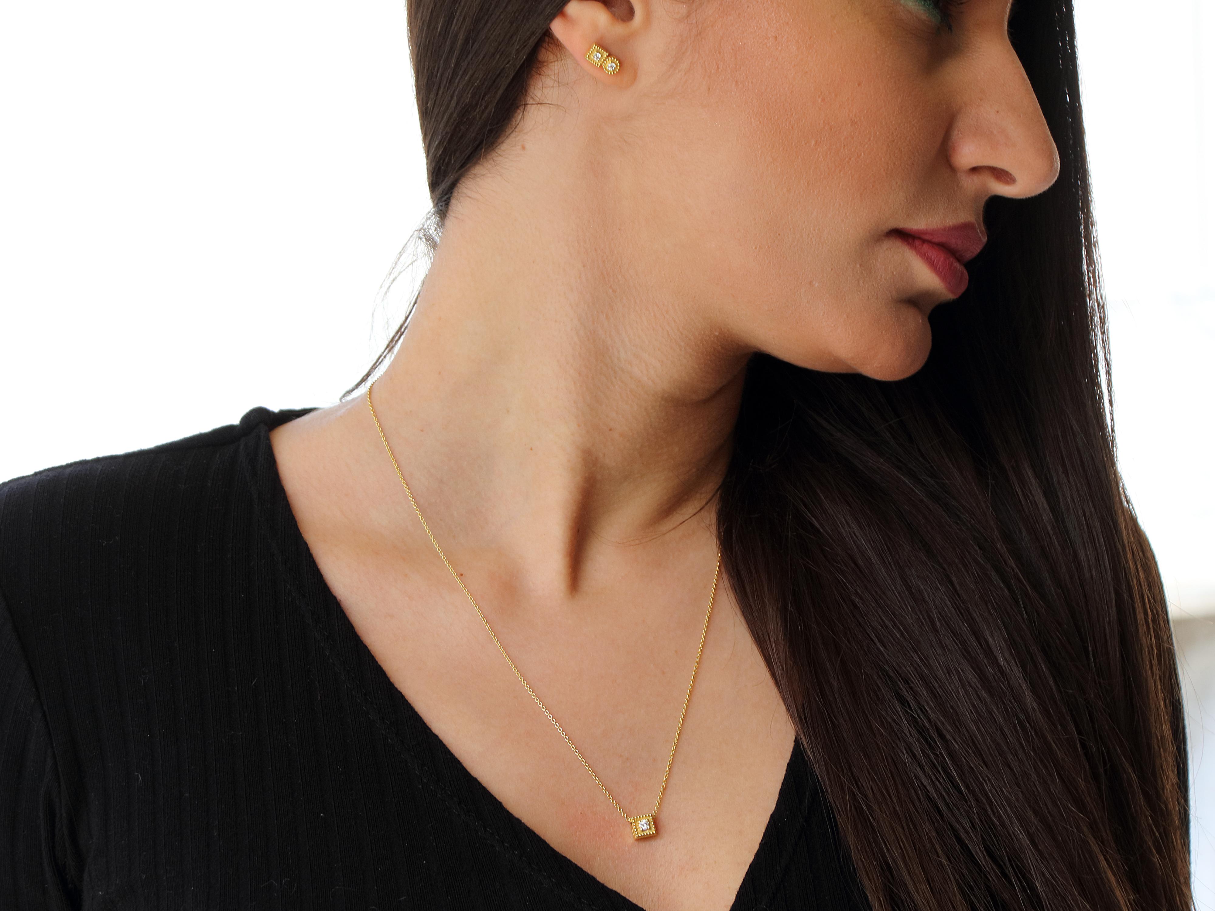 Dimos 18k Gold Diamant Neoklassische Halskette im Angebot 3