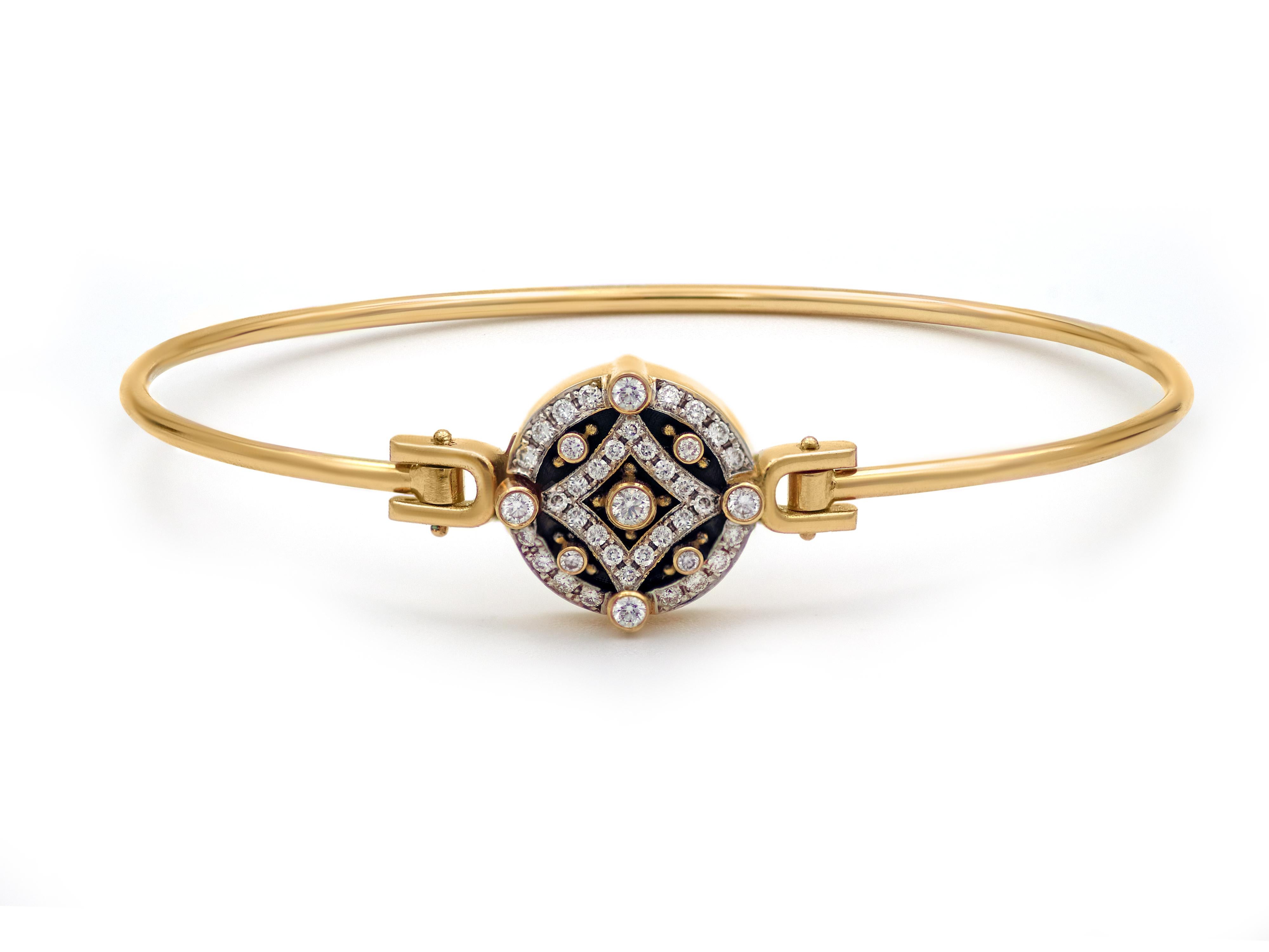 Moderne Dimos Bracelet jonc en or 18 carats et diamants en vente