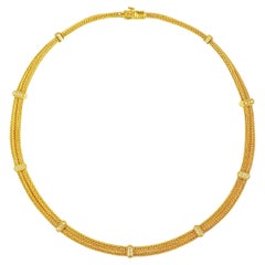 Dimos 18k Gold Diamonds Knitted Necklace