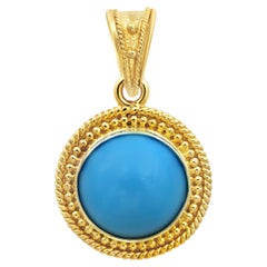 Dimos Pendentif en or 18 carats et turquoise