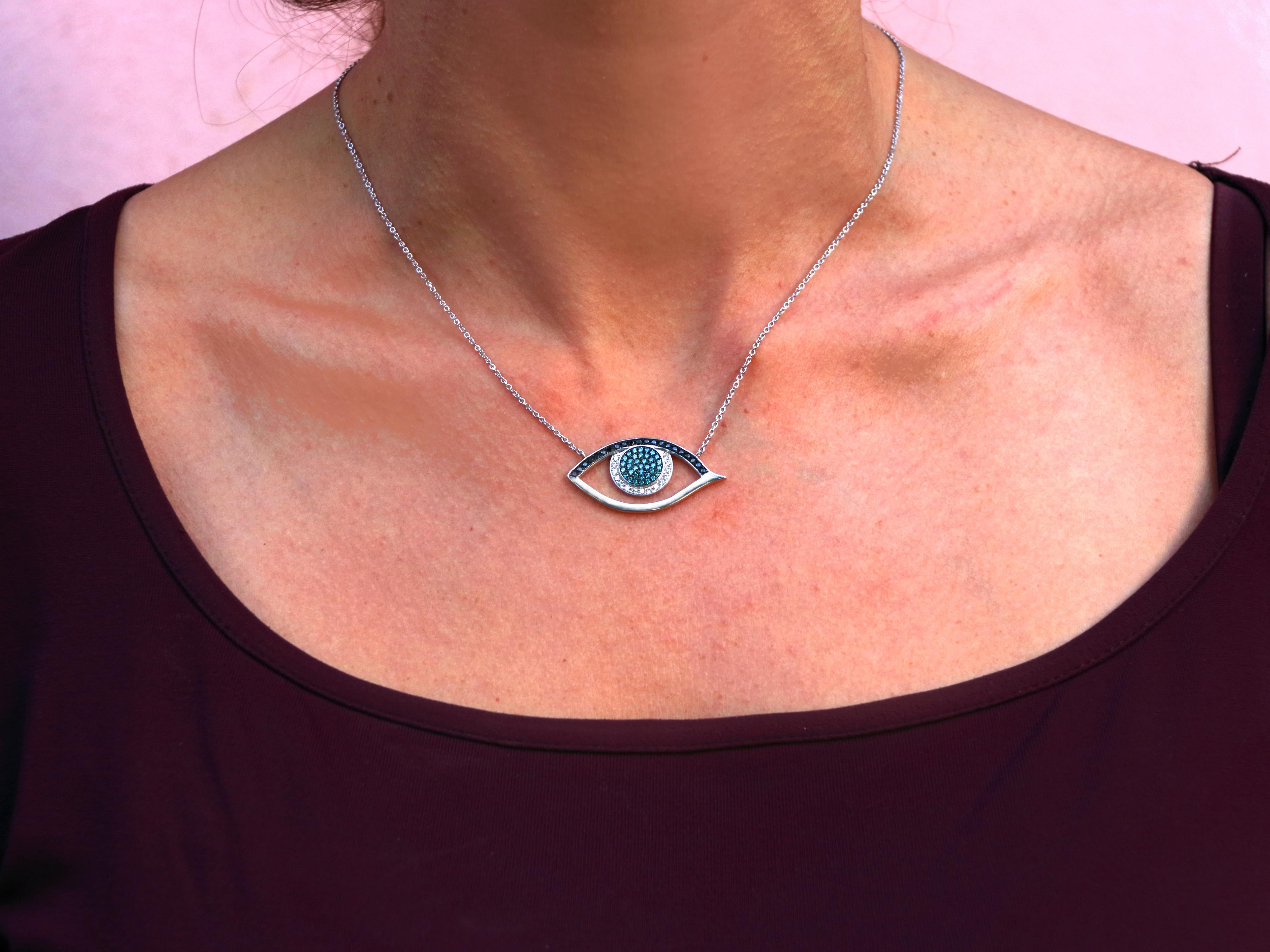 Dimos 18k Gold Greek Evil Eye Cocktail Necklace In New Condition For Sale In Athens, GR