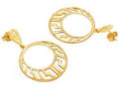 Dimos 18k Gold Greek key Circle Earrings