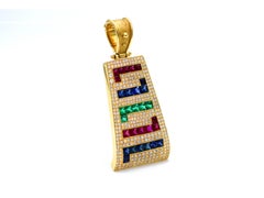Dimos 18k Gold Greek Key Cocktail Pendant