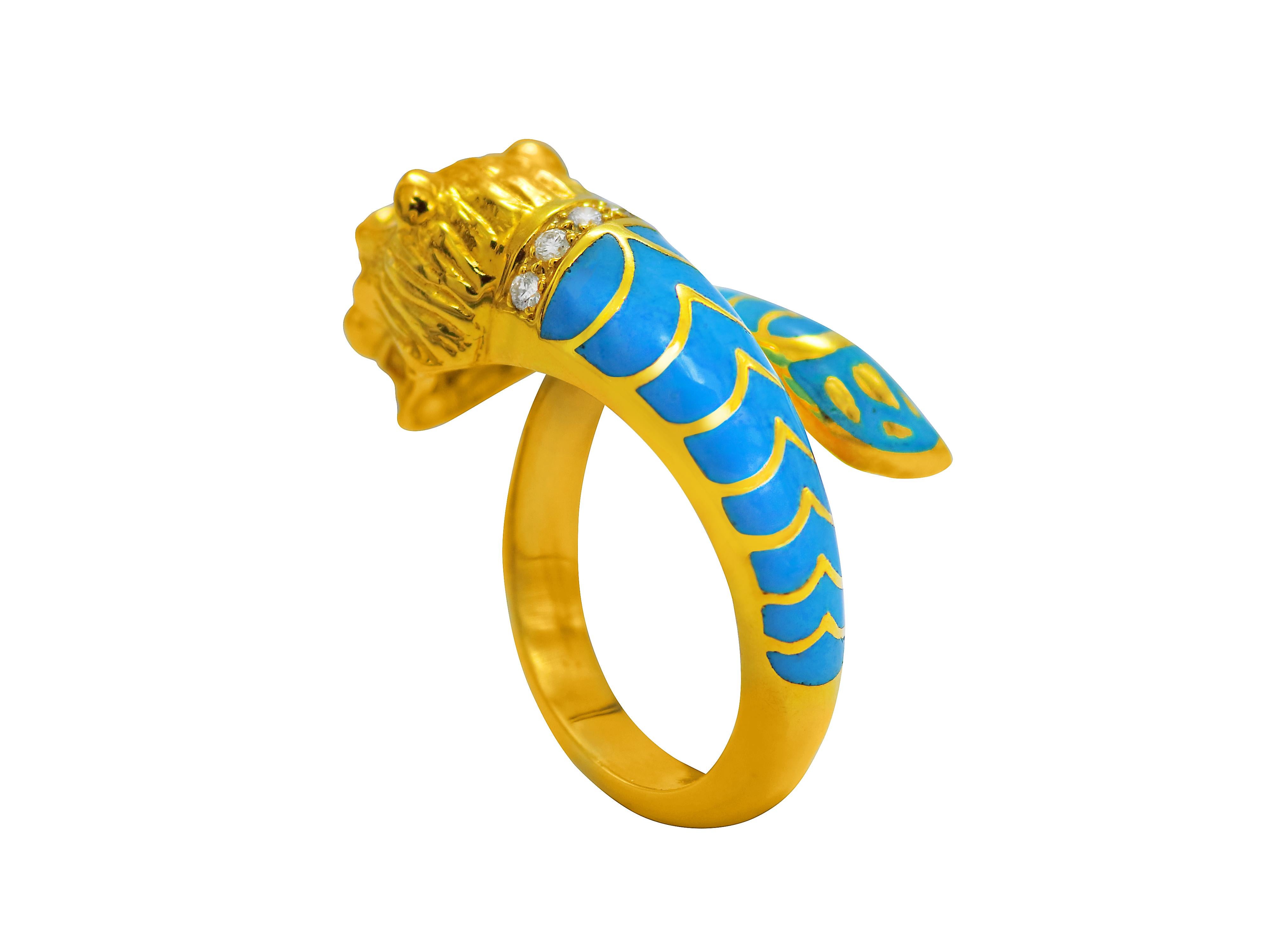Brilliant Cut Dimos 18k Gold Lion Ring with Rubies and Diamonds