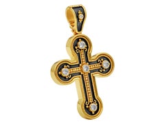 Dimos 18k Gold Noir Diamonds Cross