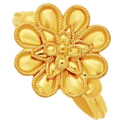 Dimos 18k Gold Triple Rosette Ring