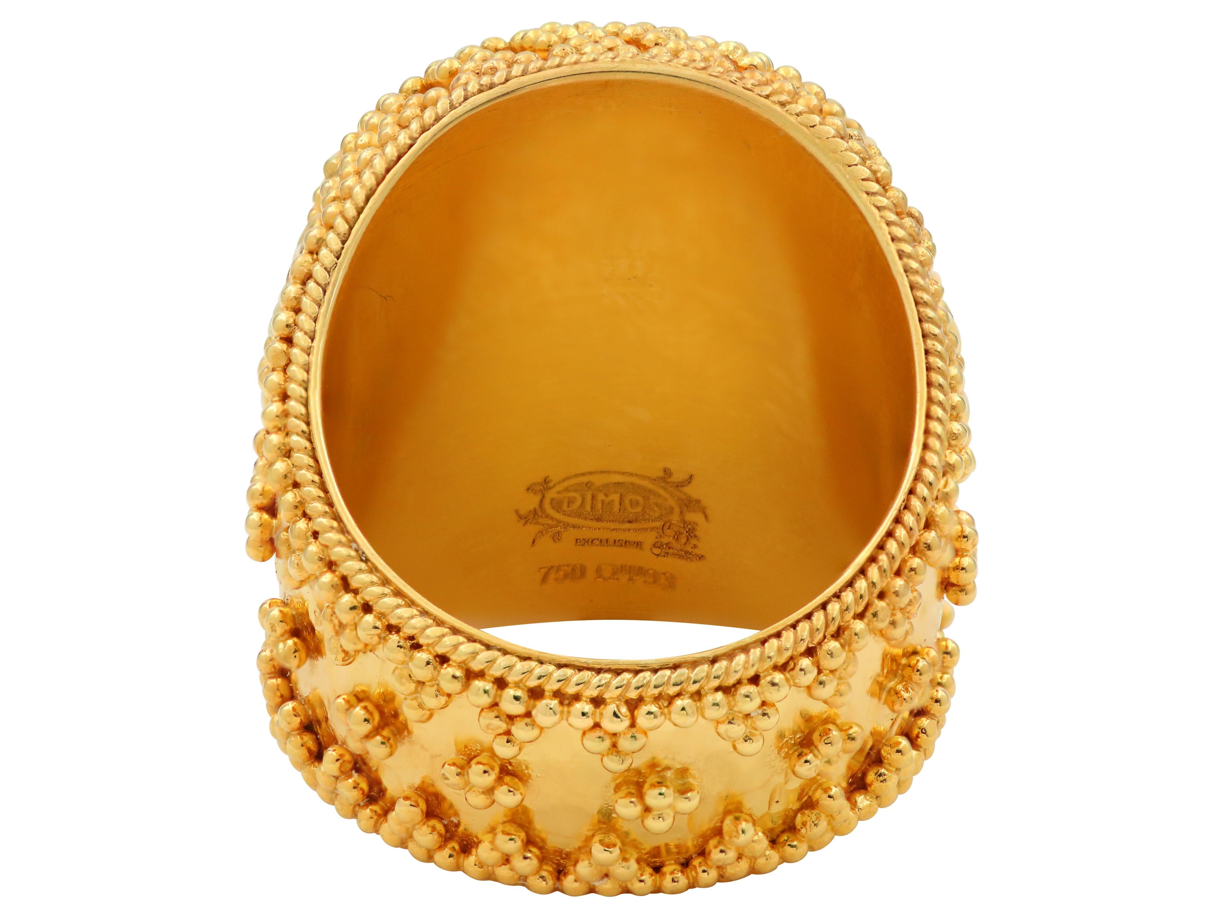 Dimos 18k Gold Trkis Kuppel Ring mit Kri Kri Ziegen im Zustand „Neu“ im Angebot in Athens, GR