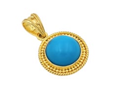 Dimos 18k Gold Turquoise Pendant