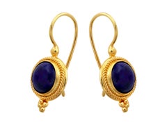 Dimos 18k Yellow Gold Earrings with Lapis Lazuli