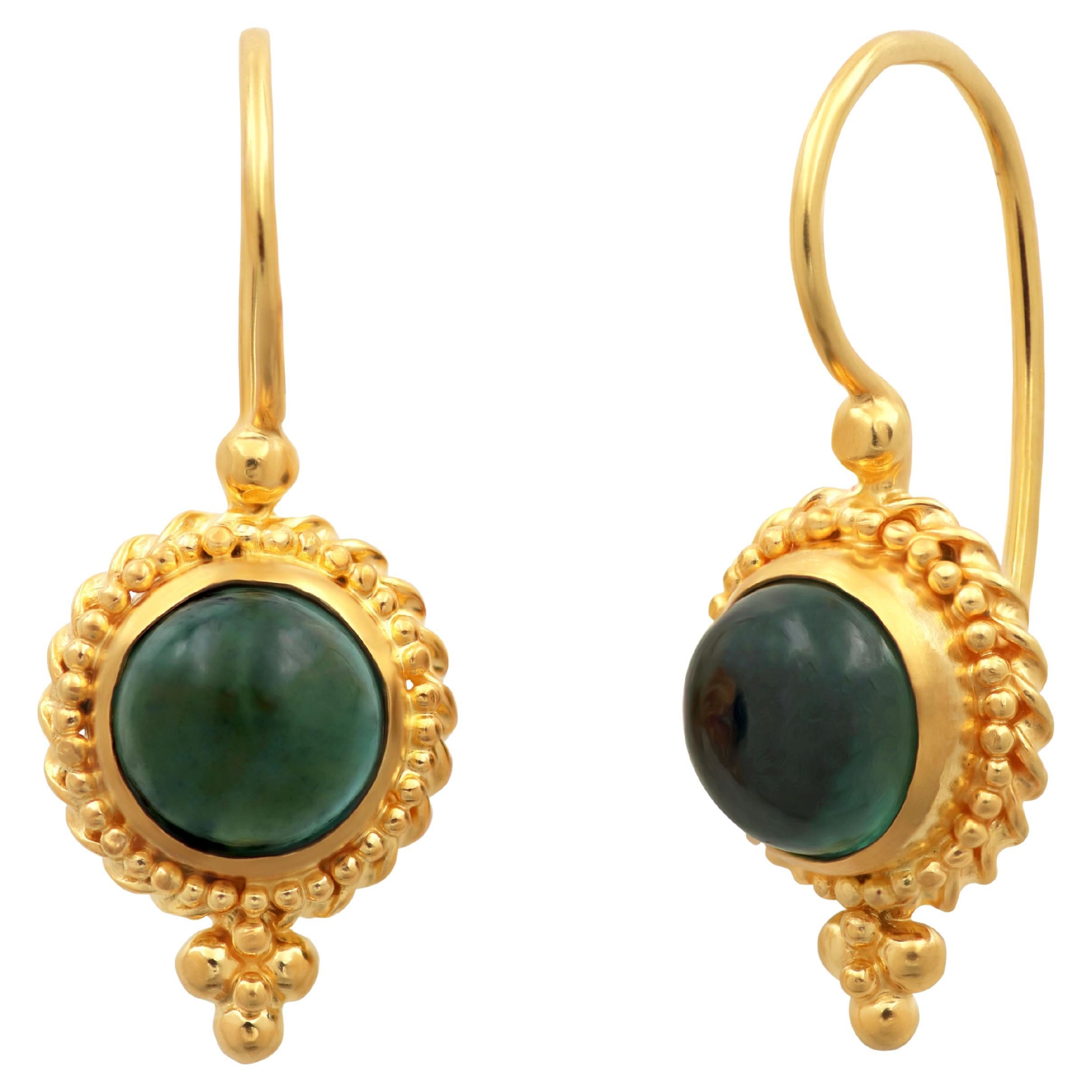 Dimos 18k Yellow Gold Earrings with Tourmaline For Sale