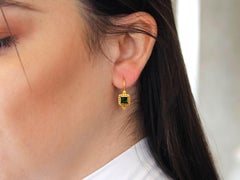 Dimos 18k Yellow Gold Filigree Earrings with Tourmaline