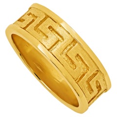 Antique Dimos 18k Yellow Gold Greek key Band Ring