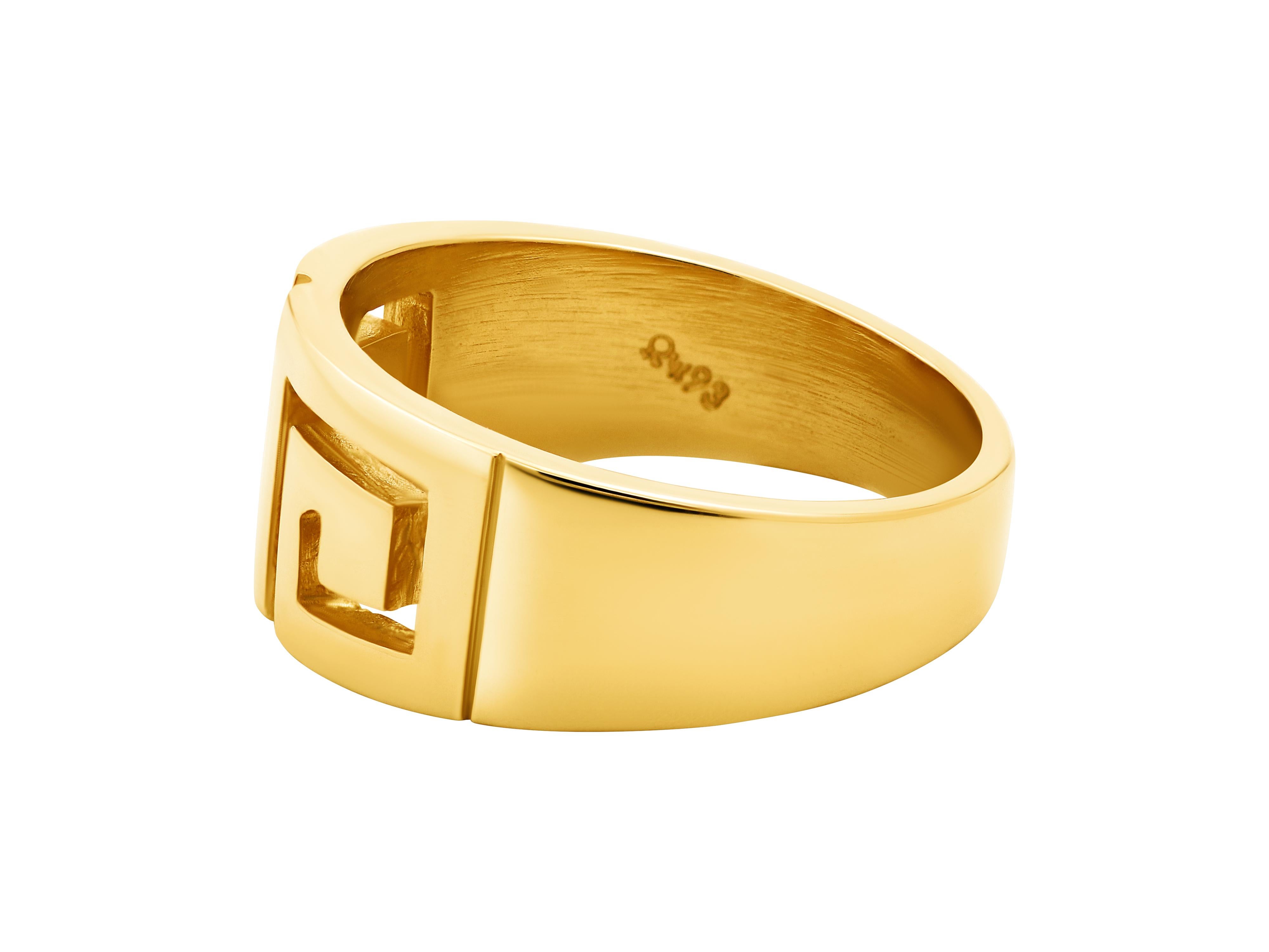 Dimos 18k Gelbgold Griechischer Schlüssel Ring (Klassisch-griechisch) im Angebot