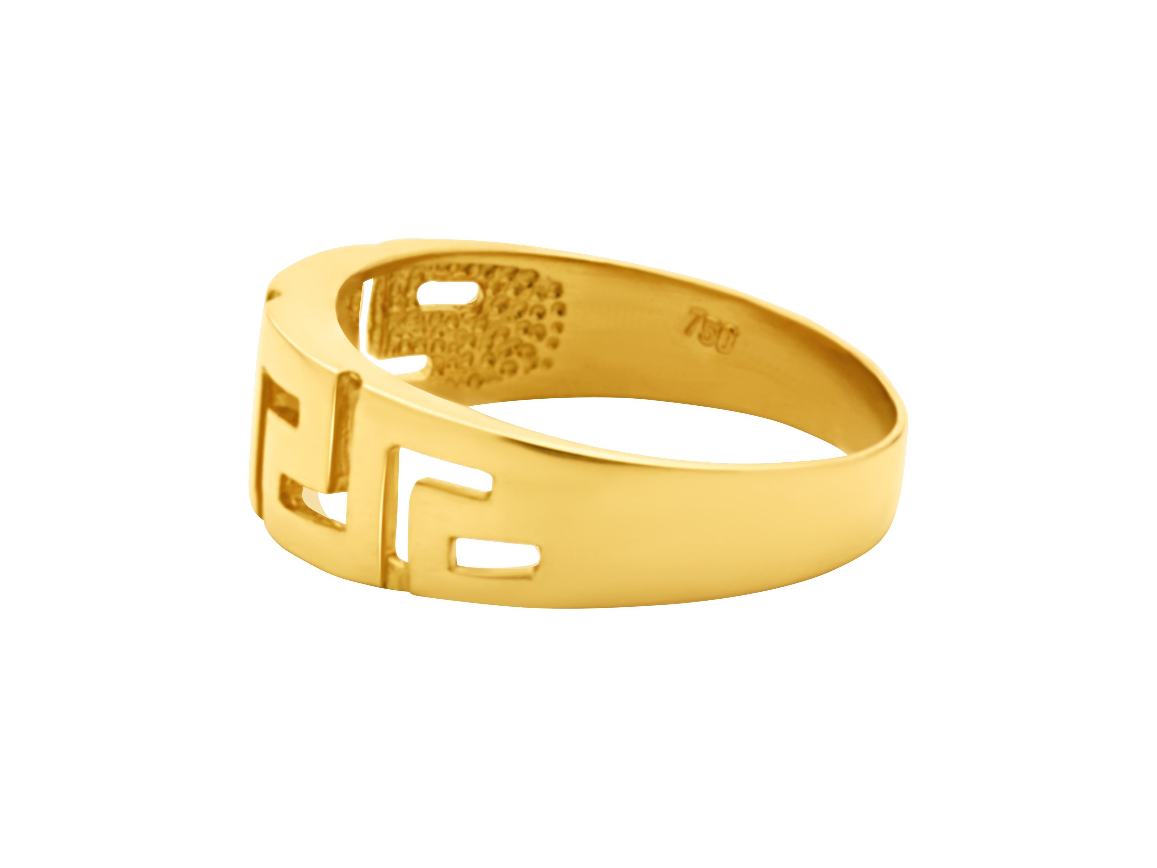 greek key gold ring