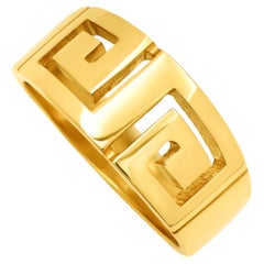 Antique Dimos 18k Yellow Gold Greek key Ring