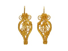 Dimos 22k Gold Ancient Greek God of Love "Eros" Earrings