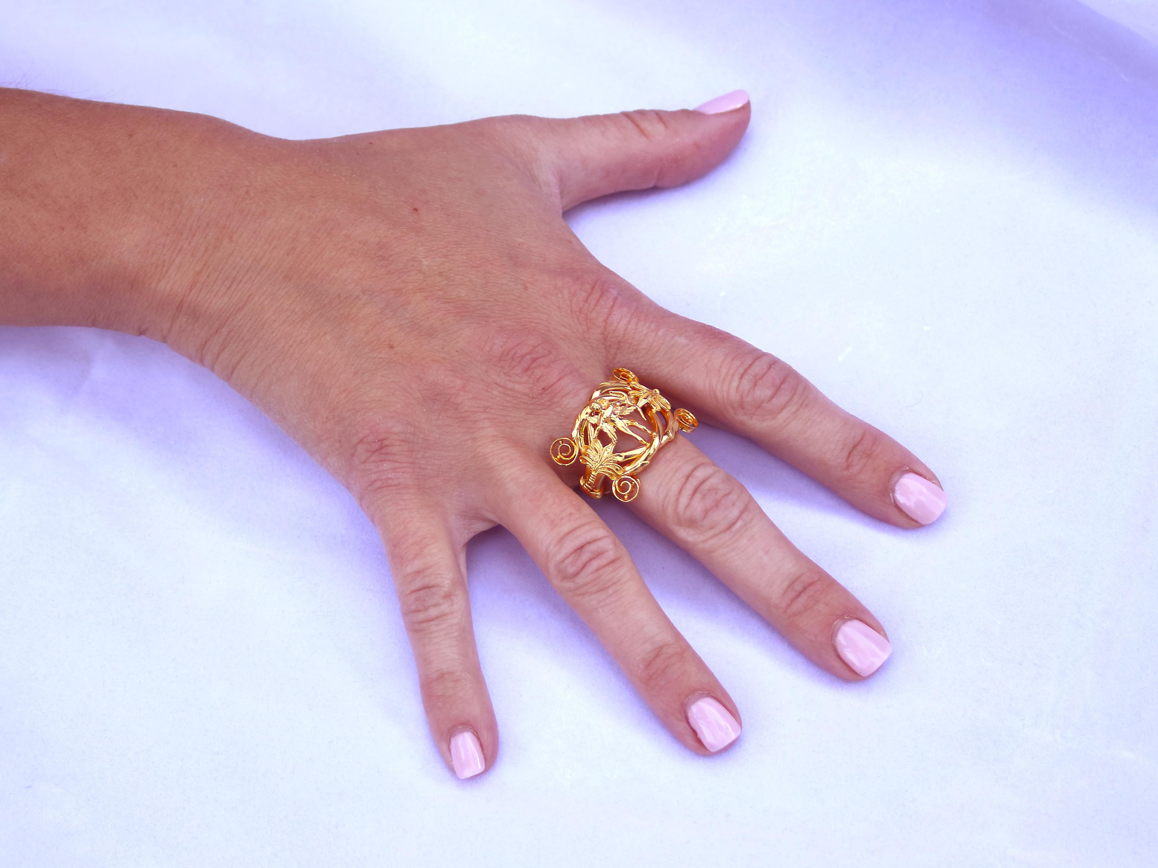 Dimos 22k Gold Antiker griechischer Gott der Liebe „Eros“ Ring im Angebot 2