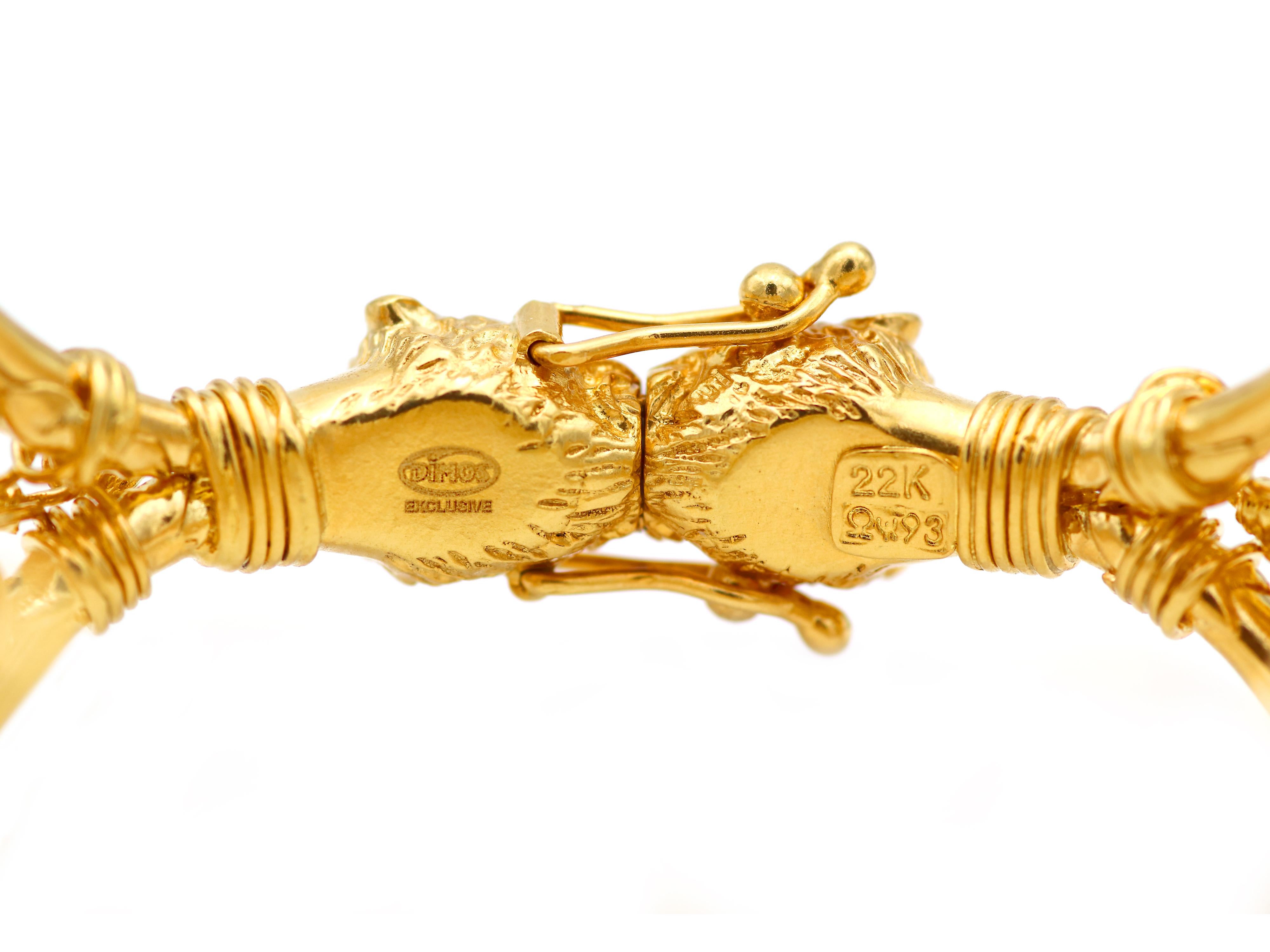 Dimos, bracelet « Eros » en or 22 carats, dieu grec antique de l'amour en vente 1