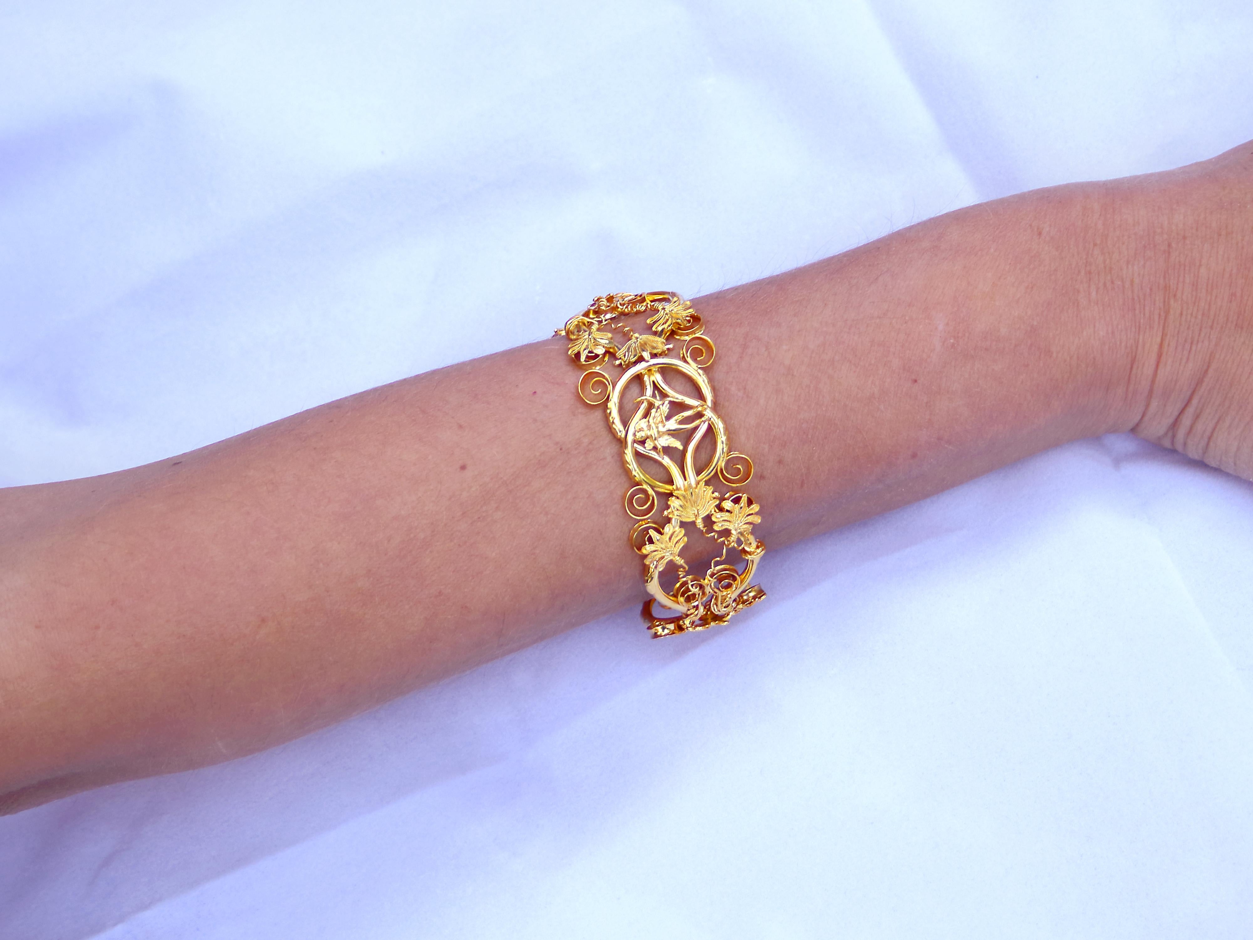 Dimos, bracelet « Eros » en or 22 carats, dieu grec antique de l'amour en vente 3