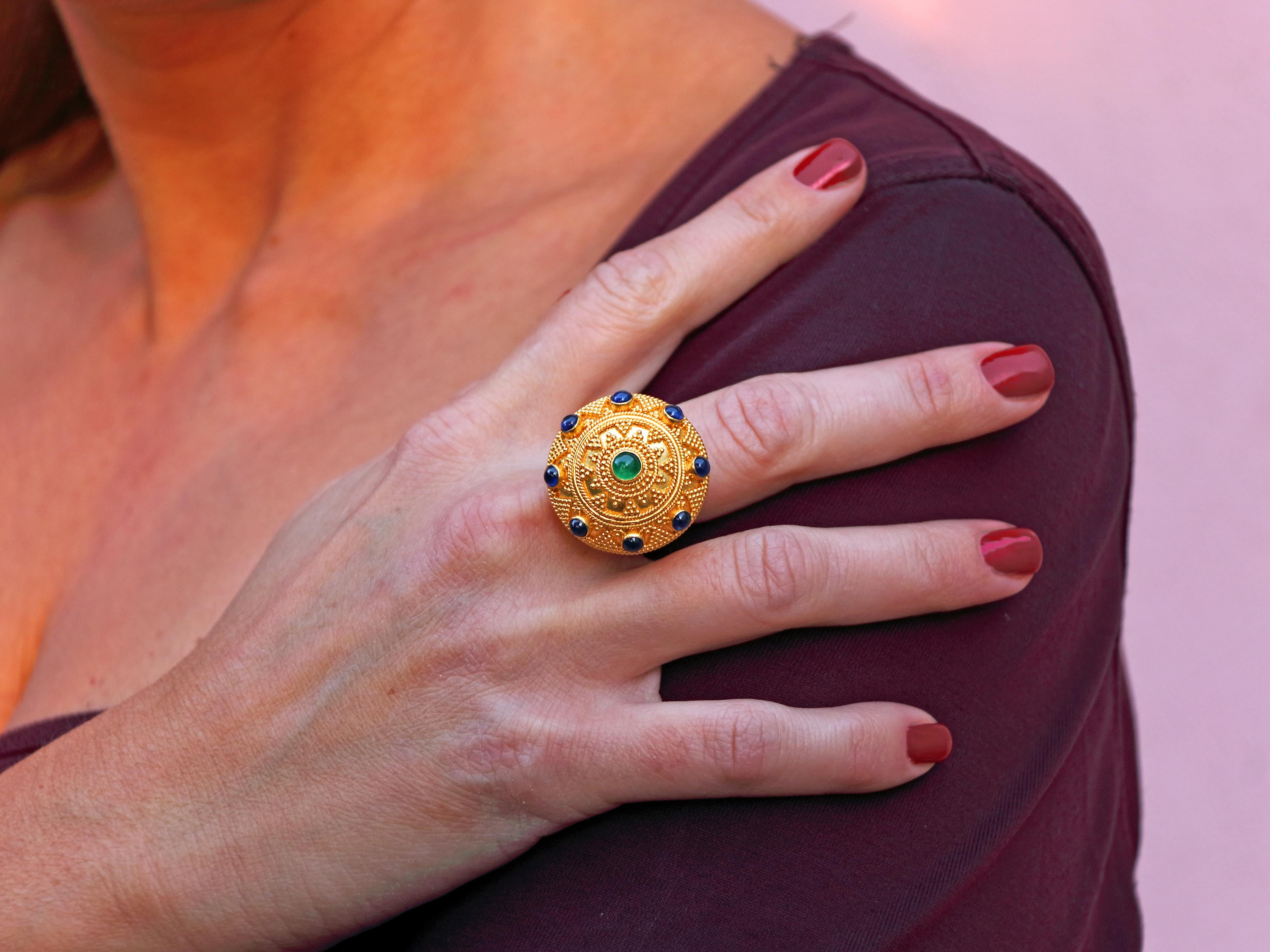 Dimos 22k Gold Byzantine Dome Cocktail Ring  For Sale 3
