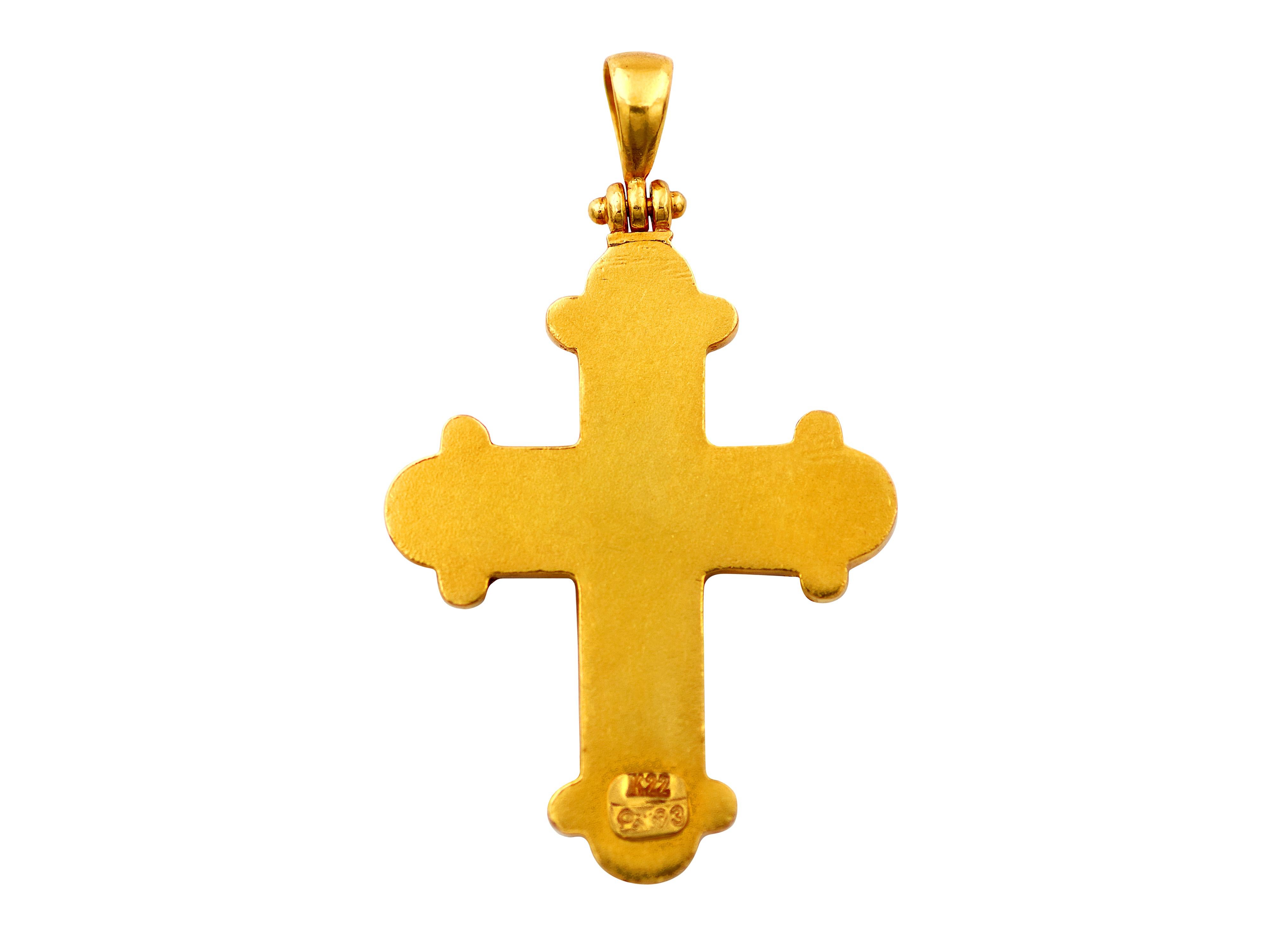 22kt gold cross pendant