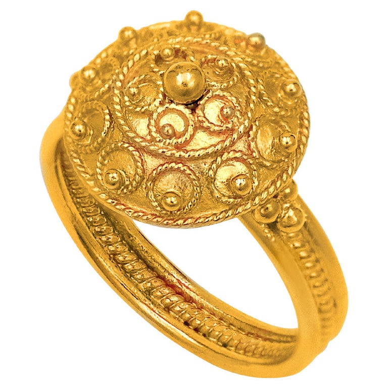 Dimos 22K Gold Filigree Bocola Ring For Sale at 1stDibs | goldzouq. com,  www.gold zouq.com, goldzouq com