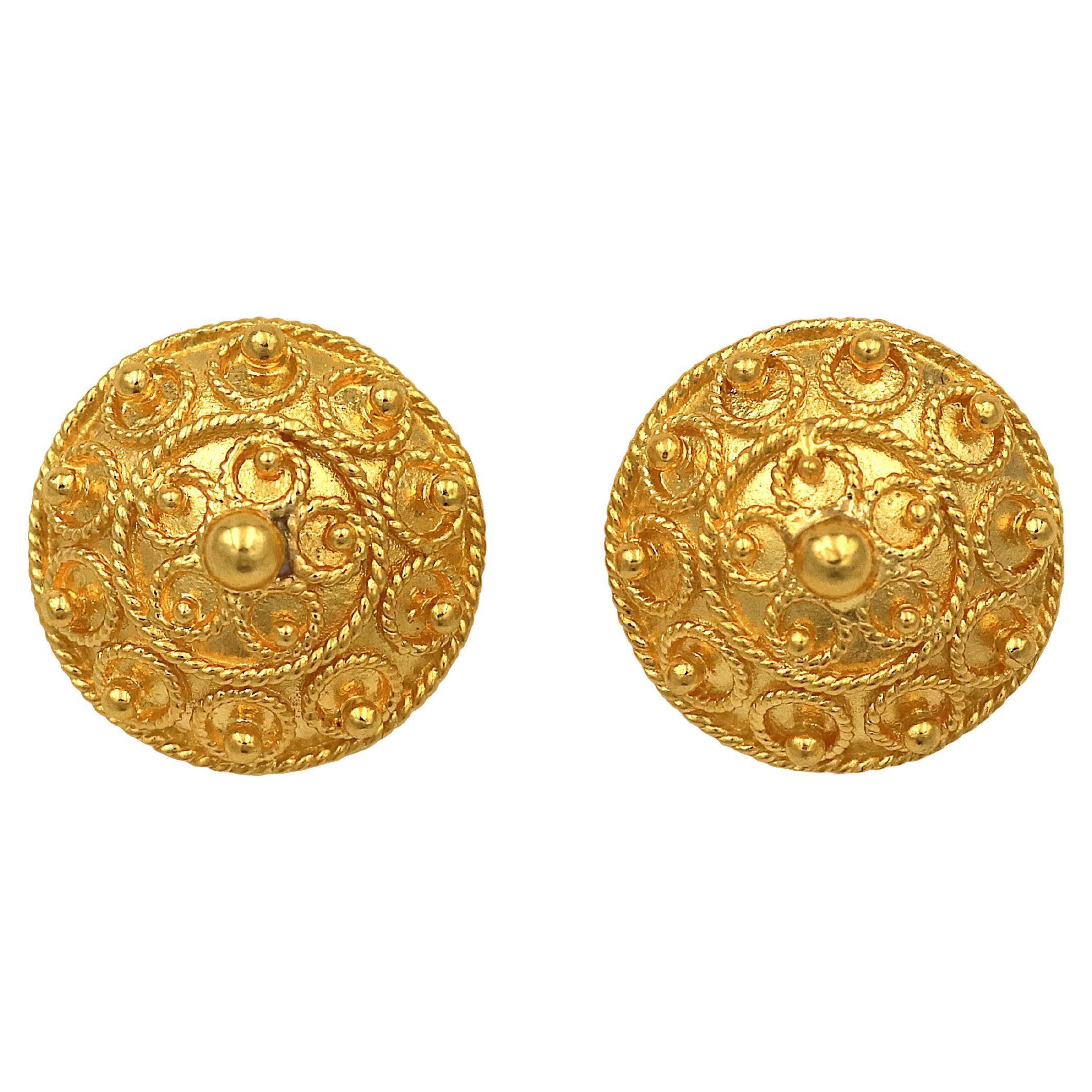 22k Gold RIMA JEWELS Small Hoops For Sale at 1stDibs | rima gold, kaner ...
