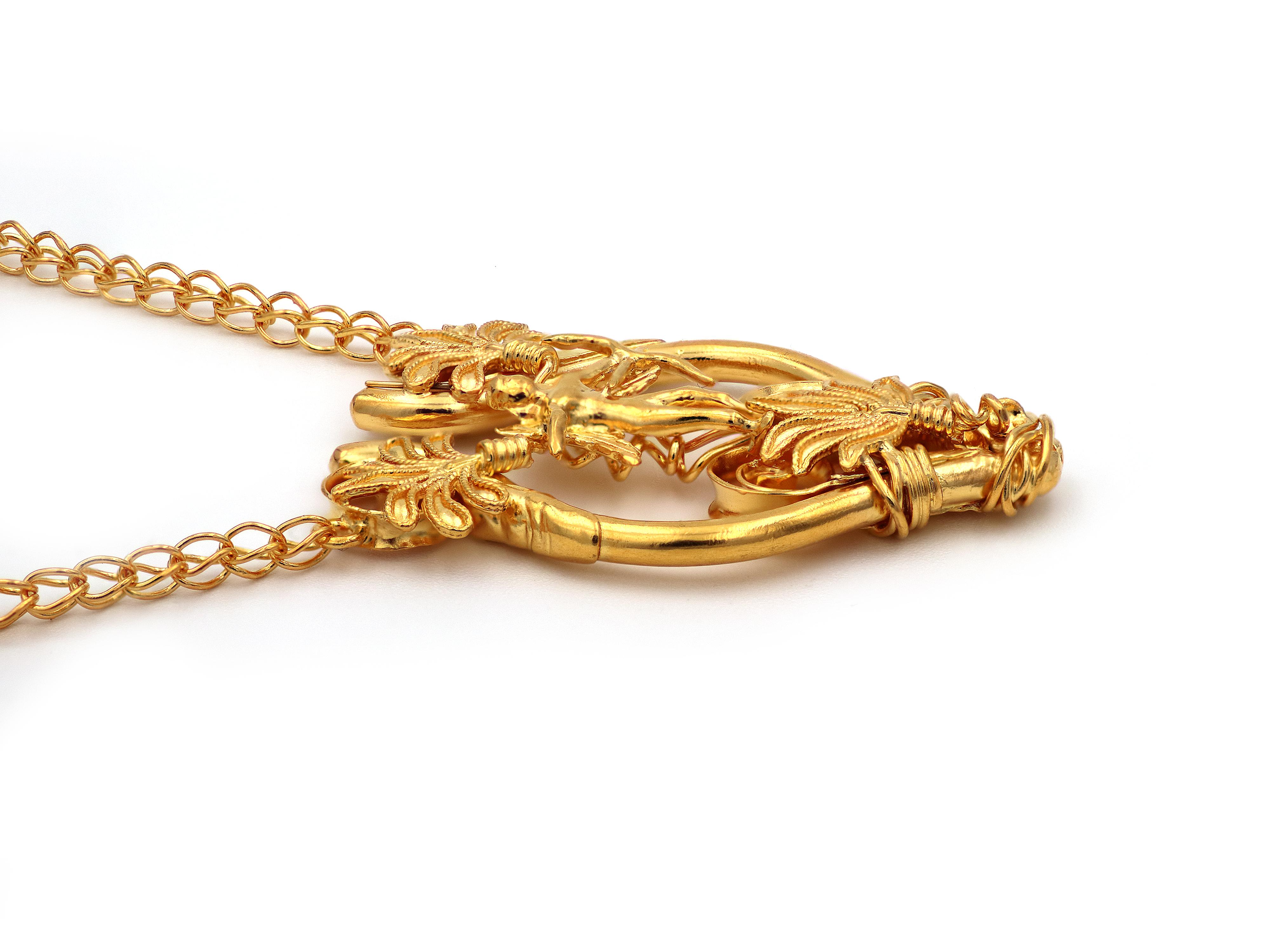 Dimos 22k Gold God of Love 'Eros' Halskette im Zustand „Neu“ im Angebot in Athens, GR